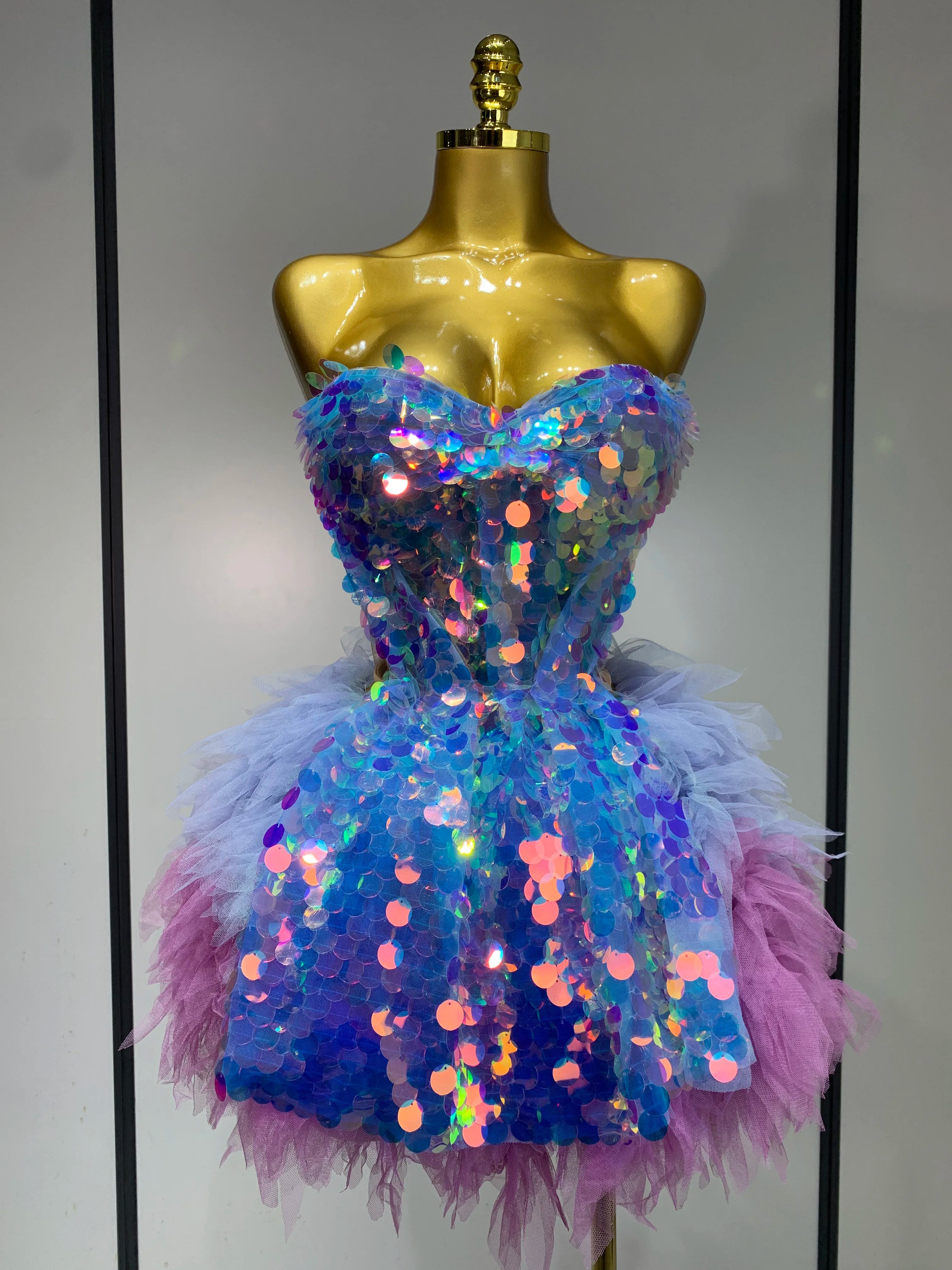 Bad Gyal Sequin Two Piece Skirt Set