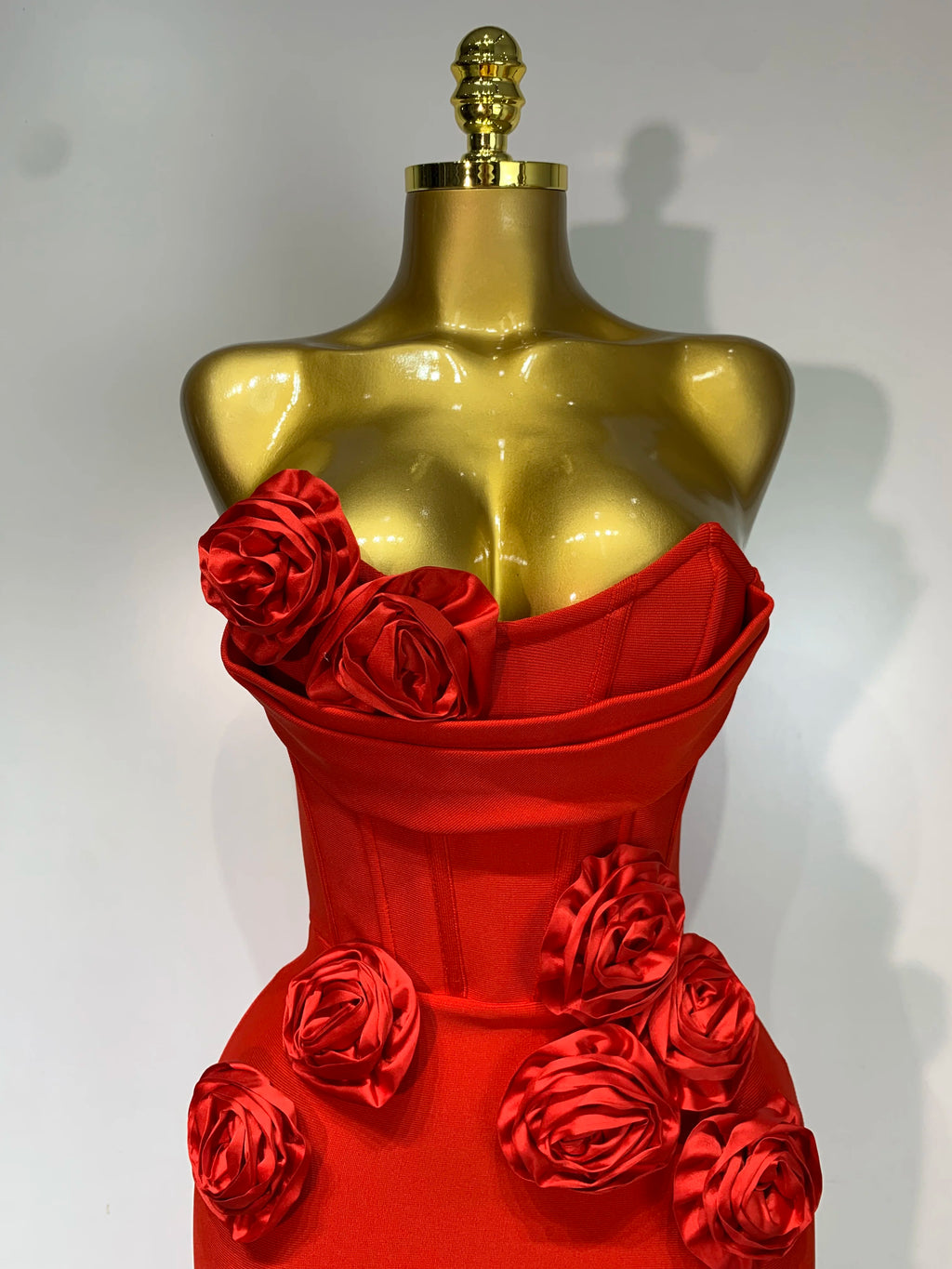 Rose Flower Corset Tube Dress