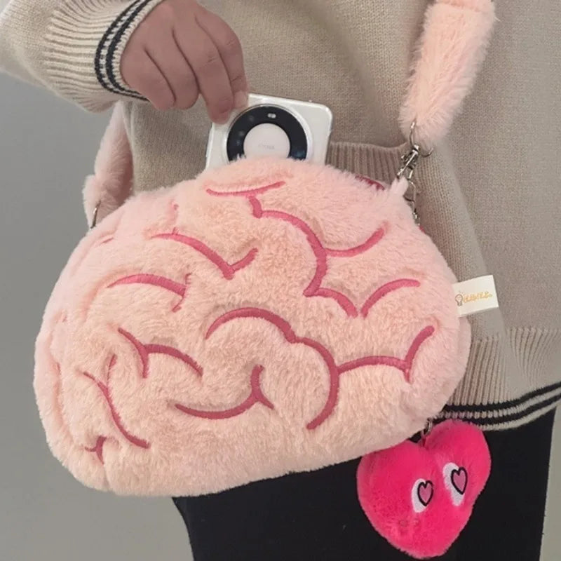 Love Brain Plush Hat & Crossbody Bag