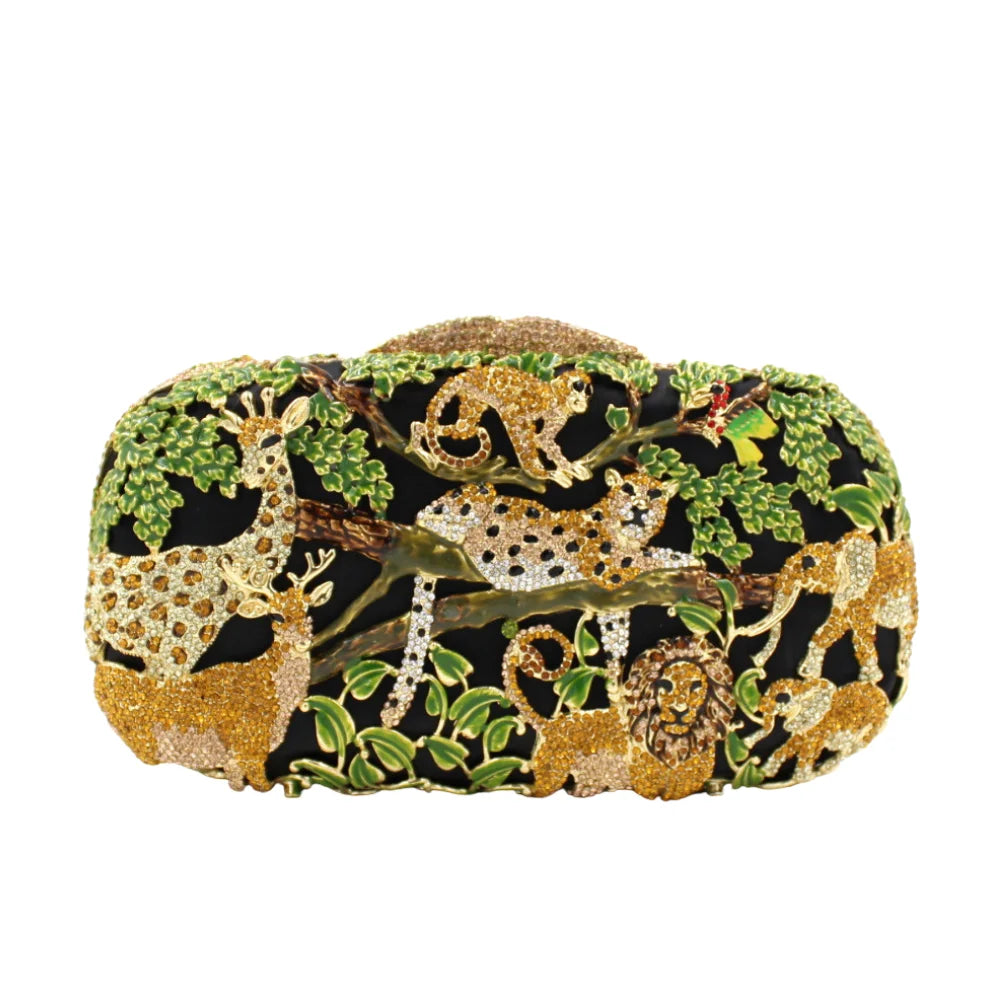 Safari Animals Crystal Clutch