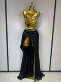 Award Winner Gold Black Dress