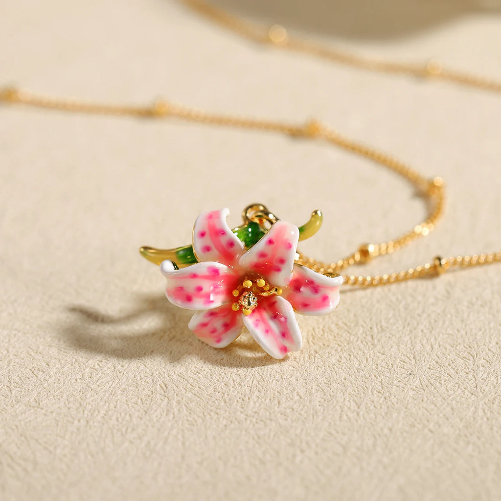Lily Flower Pendant Necklace
