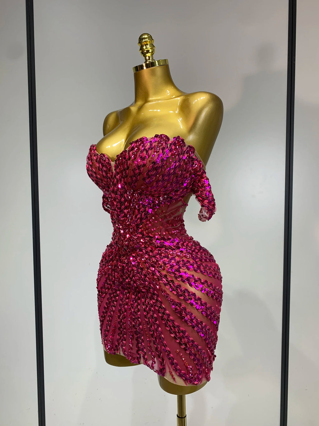 Pink Bombshell Sequin Dress