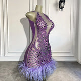 Luxury Sparkly Purple Diamond Dress