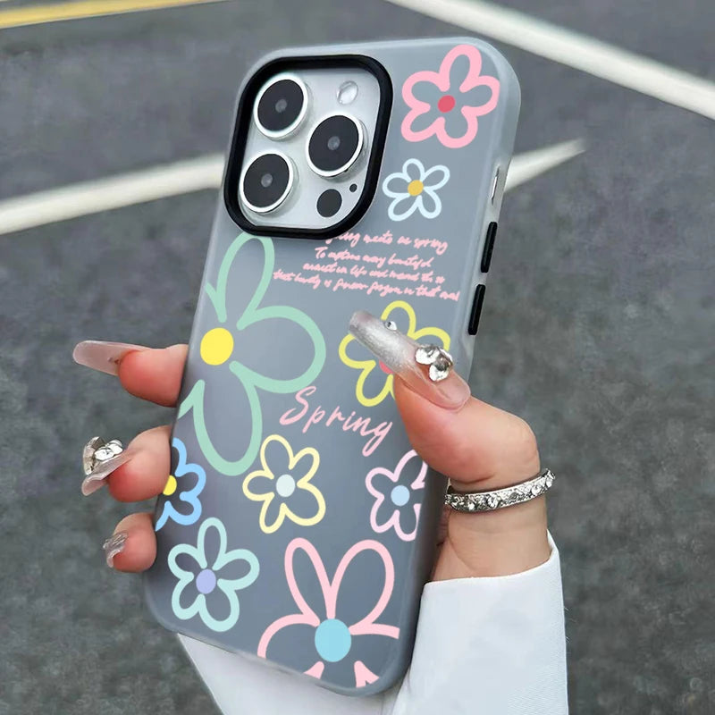 Spring Flower Pattern Jelly Silicone Phone Case