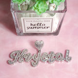 Icy Heart Custom Cursive Letter Name Necklace Pendant