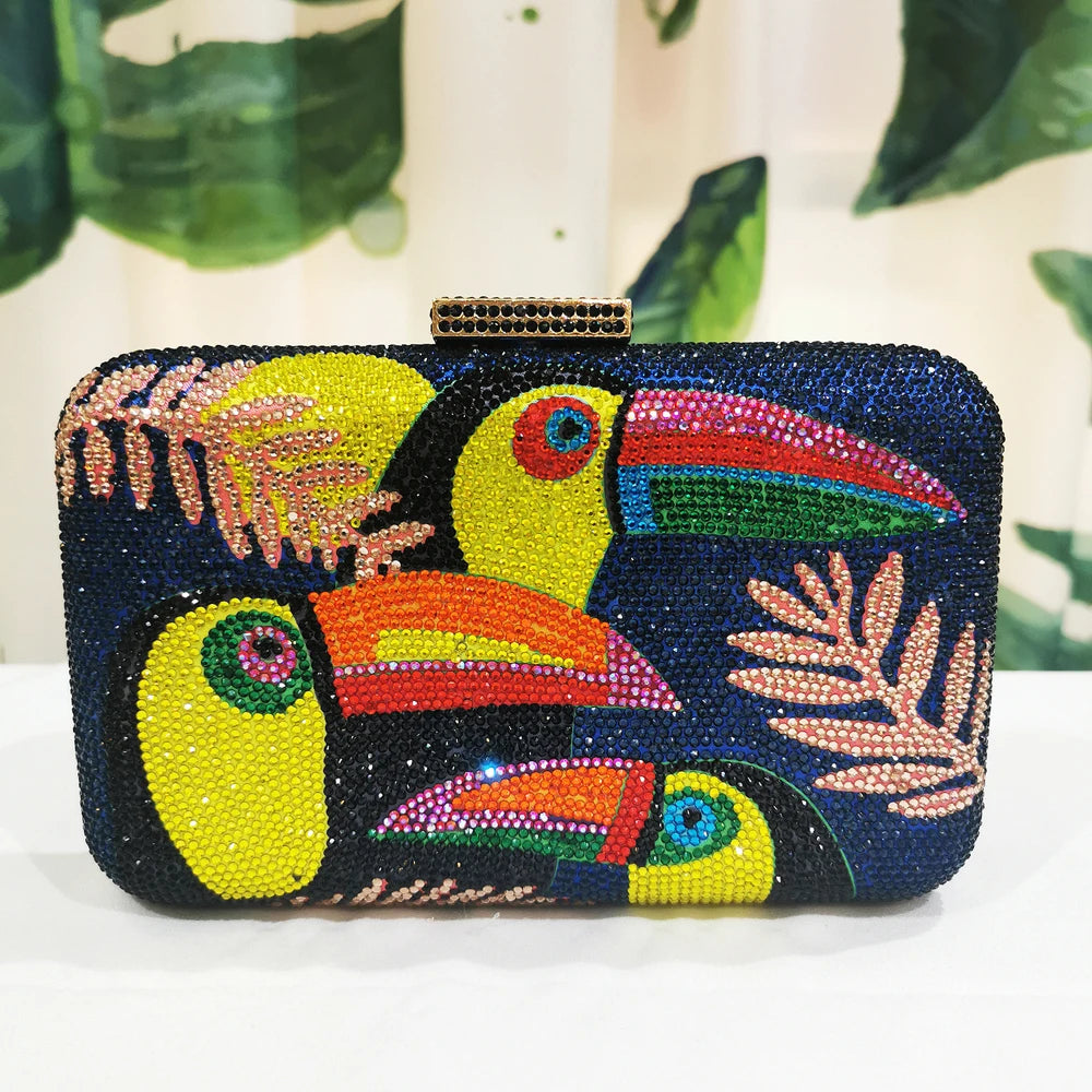 Toucan Bird Crystal Clutch
