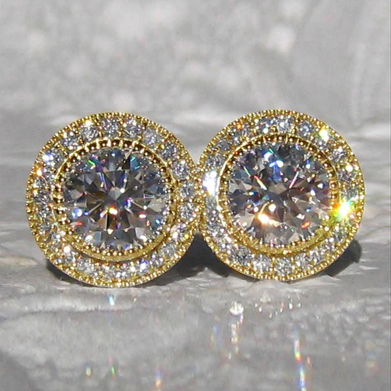 Dainty Small Round CZ Earrings