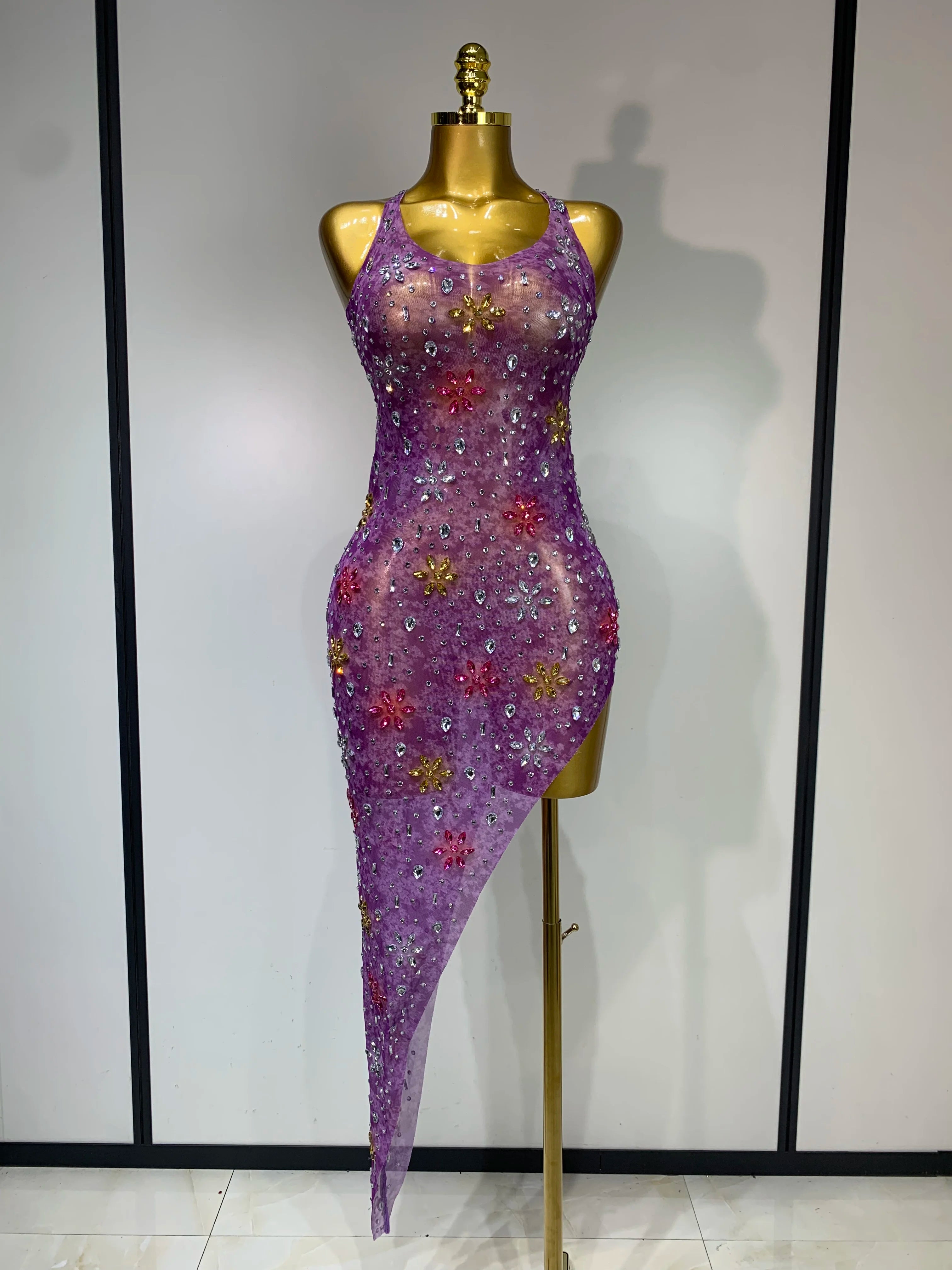 Crystal Splash Mesh Dress