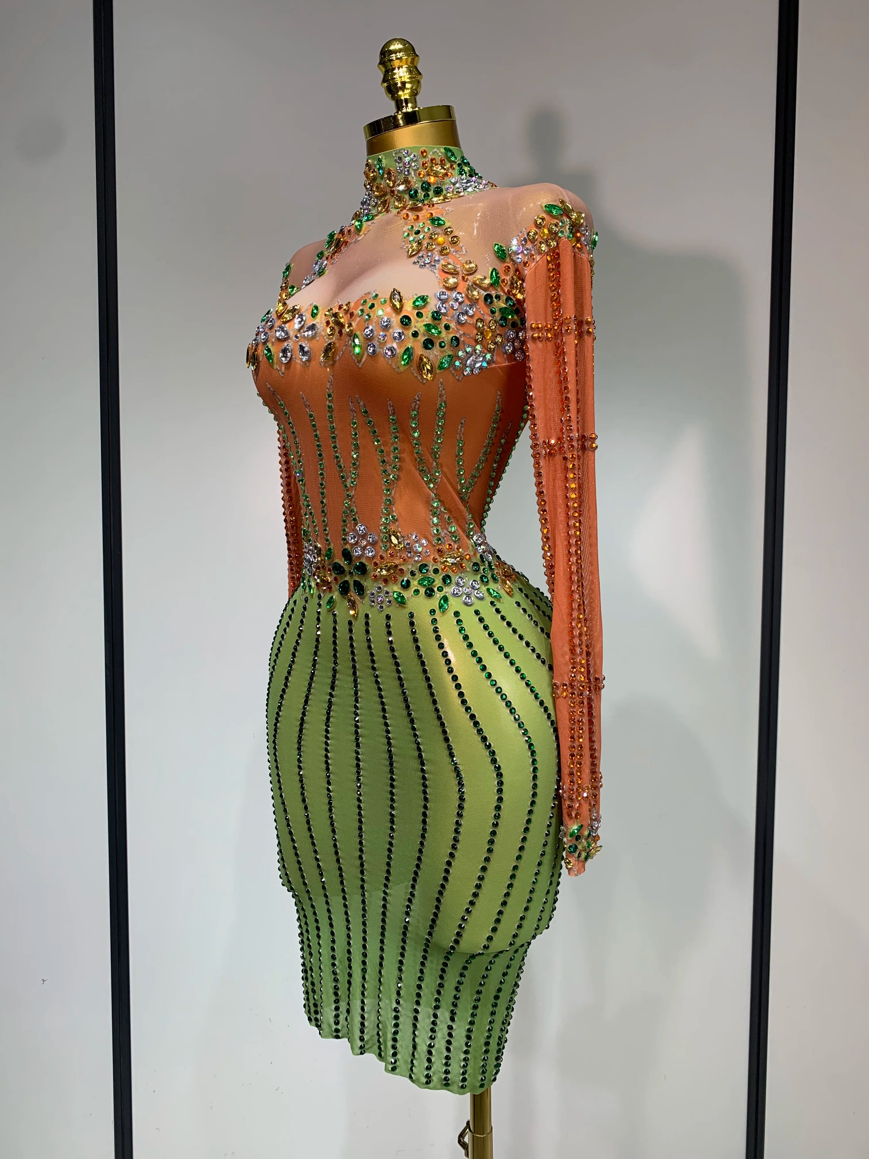 Luxury Sparkly Diamond Mesh Dress