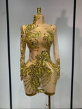 Gold Rhinestone Dress