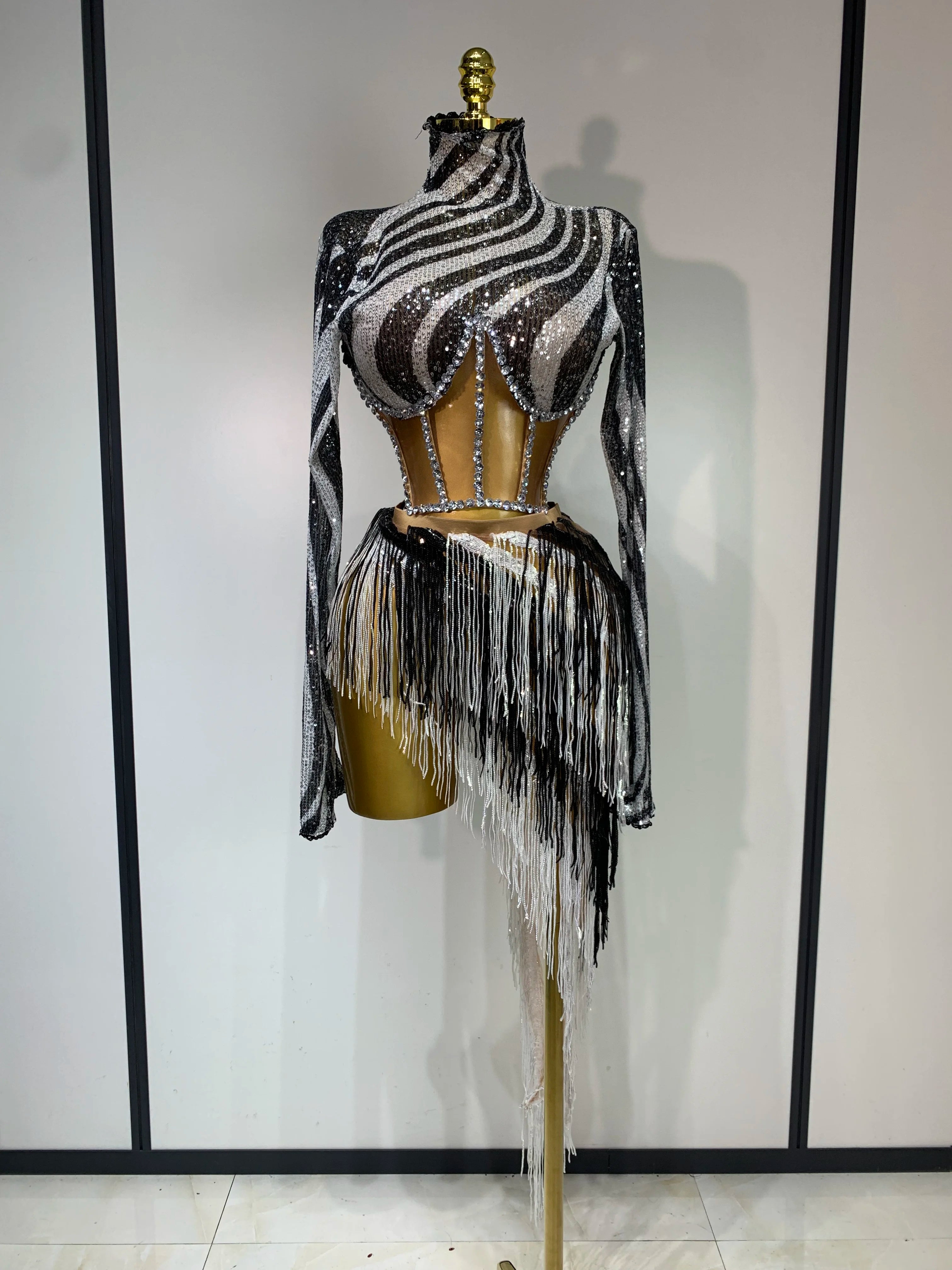 Zebra Two Piece Skirt Set