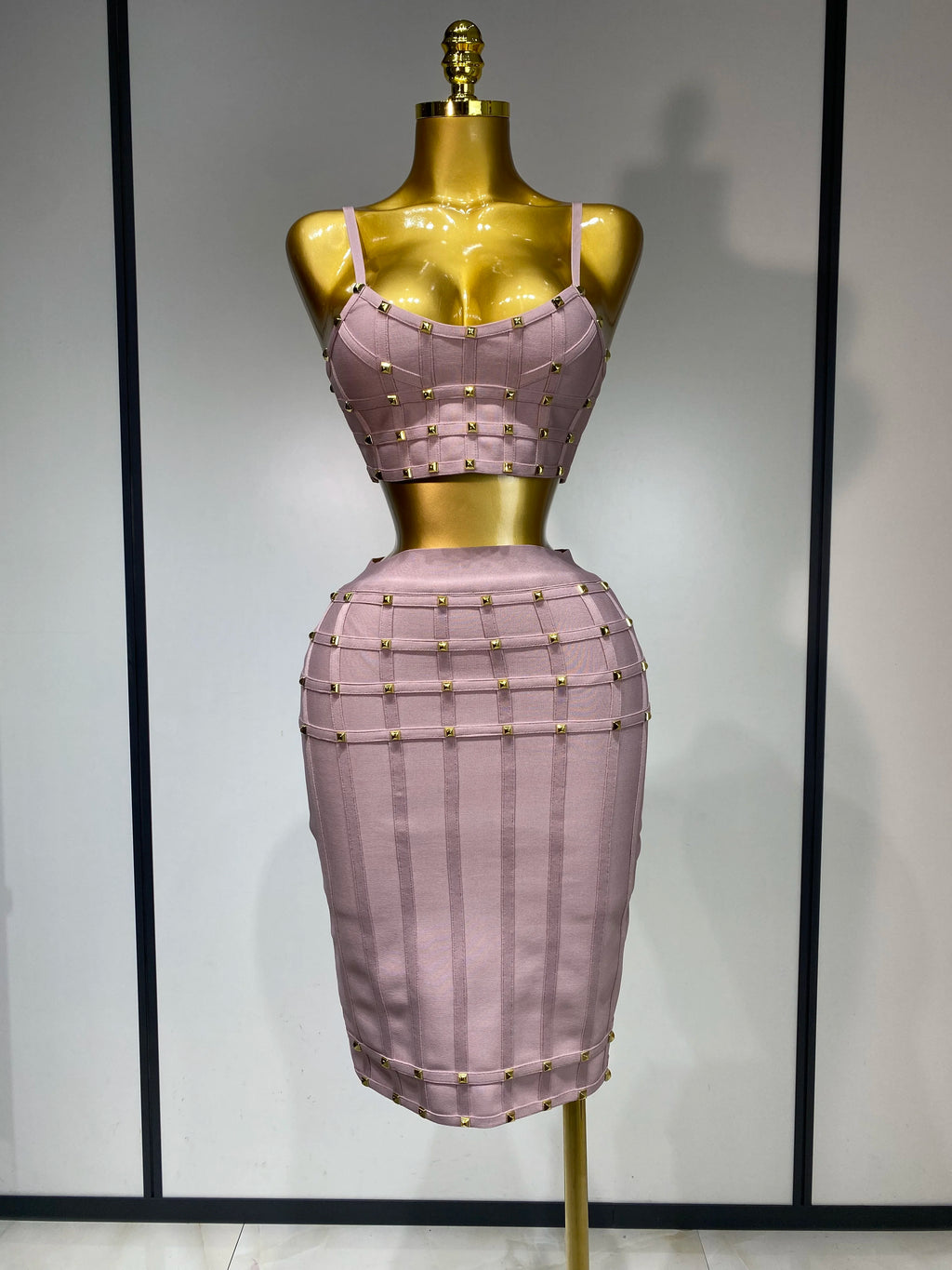 Pink Mauve Two Piece Skirt Set