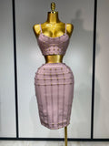Pink Mauve Two Piece Skirt Set