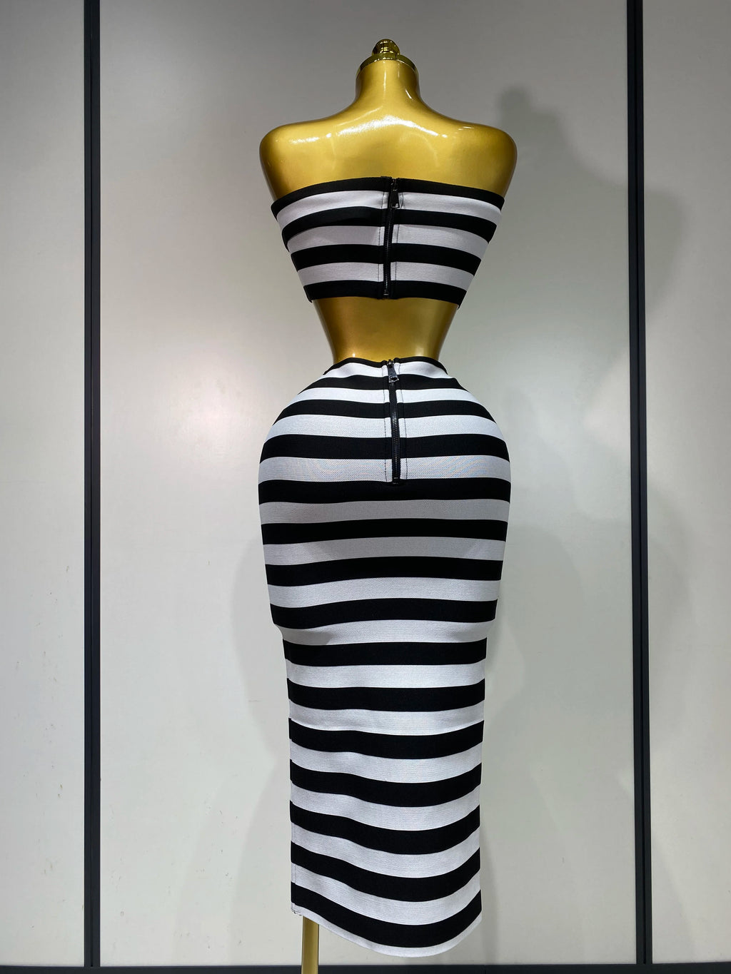 Striped Two Piece Skirt Set