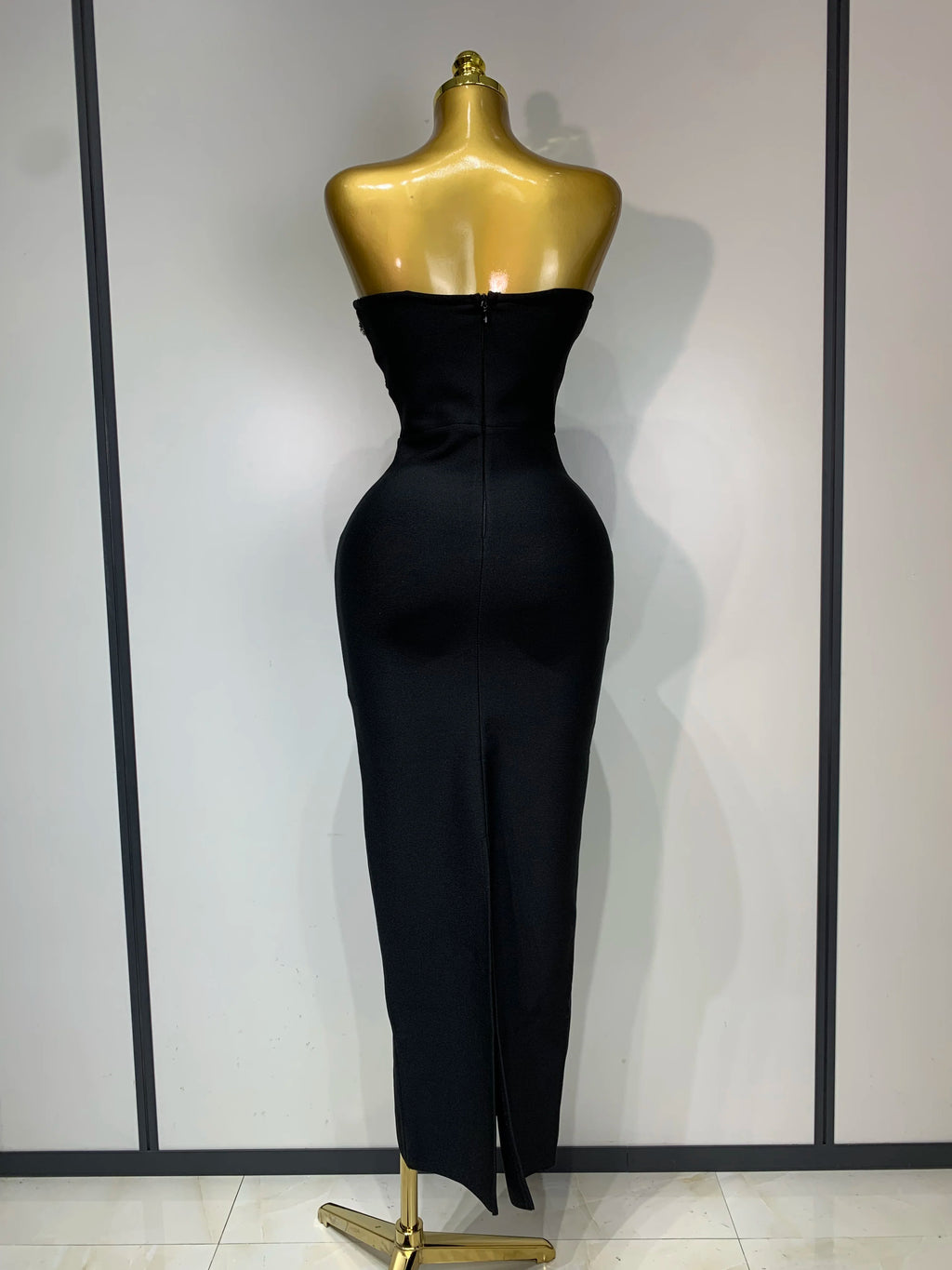 Black Rhinestone Dress