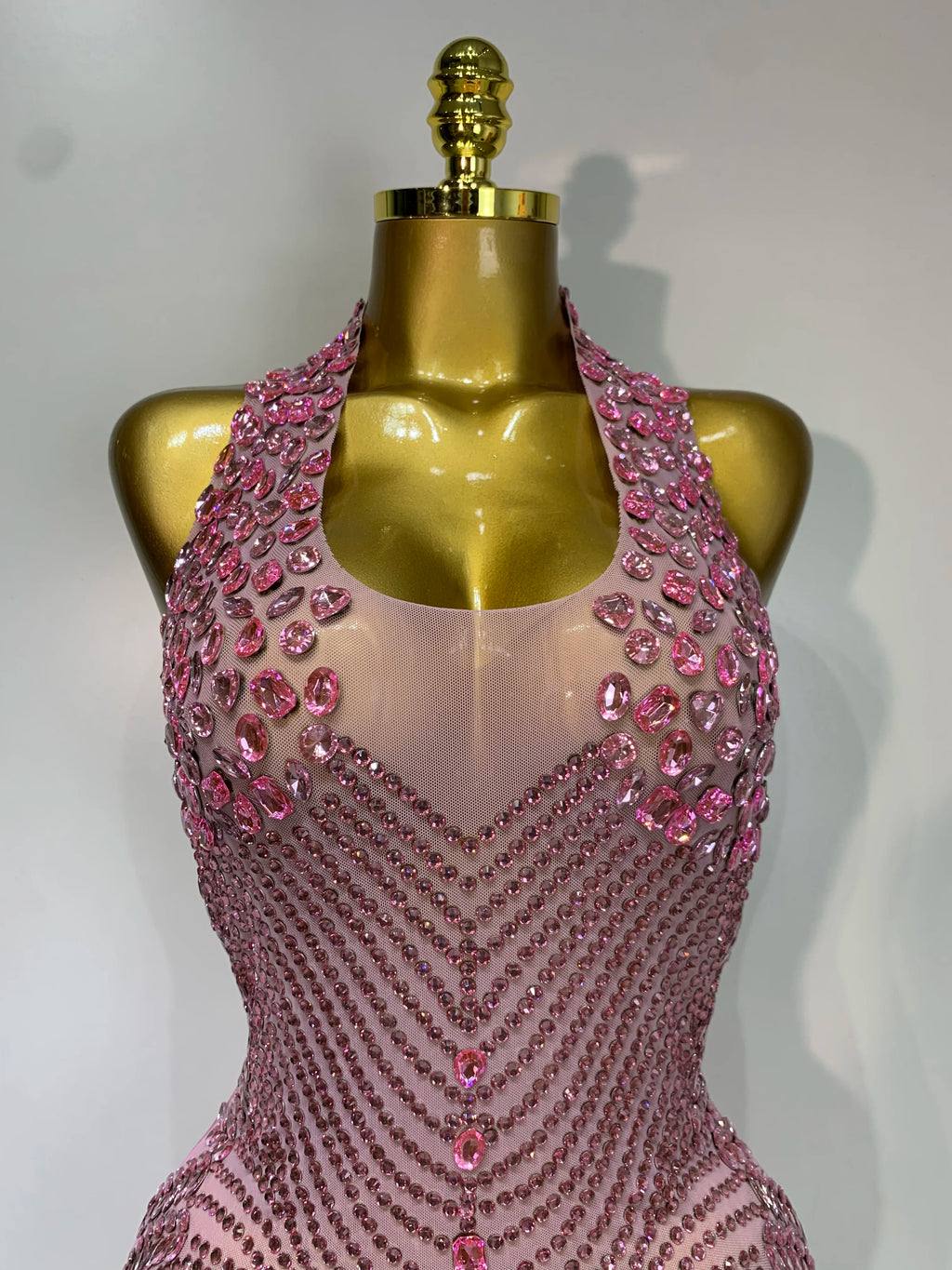 Crystal Diamond Mesh Dress