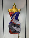 Crystals Mesh Mini Dress