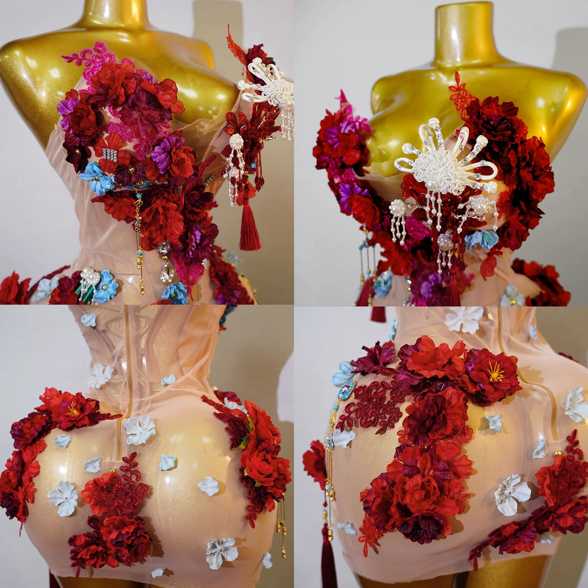 Love Galore Mesh Floral Mini Dress