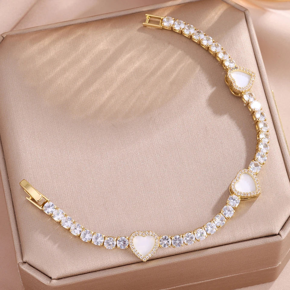 Heart Design Bracelet Bangle Set
