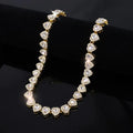 Heart Rhinestone Tennis Chain Necklace & Matching Bracelet