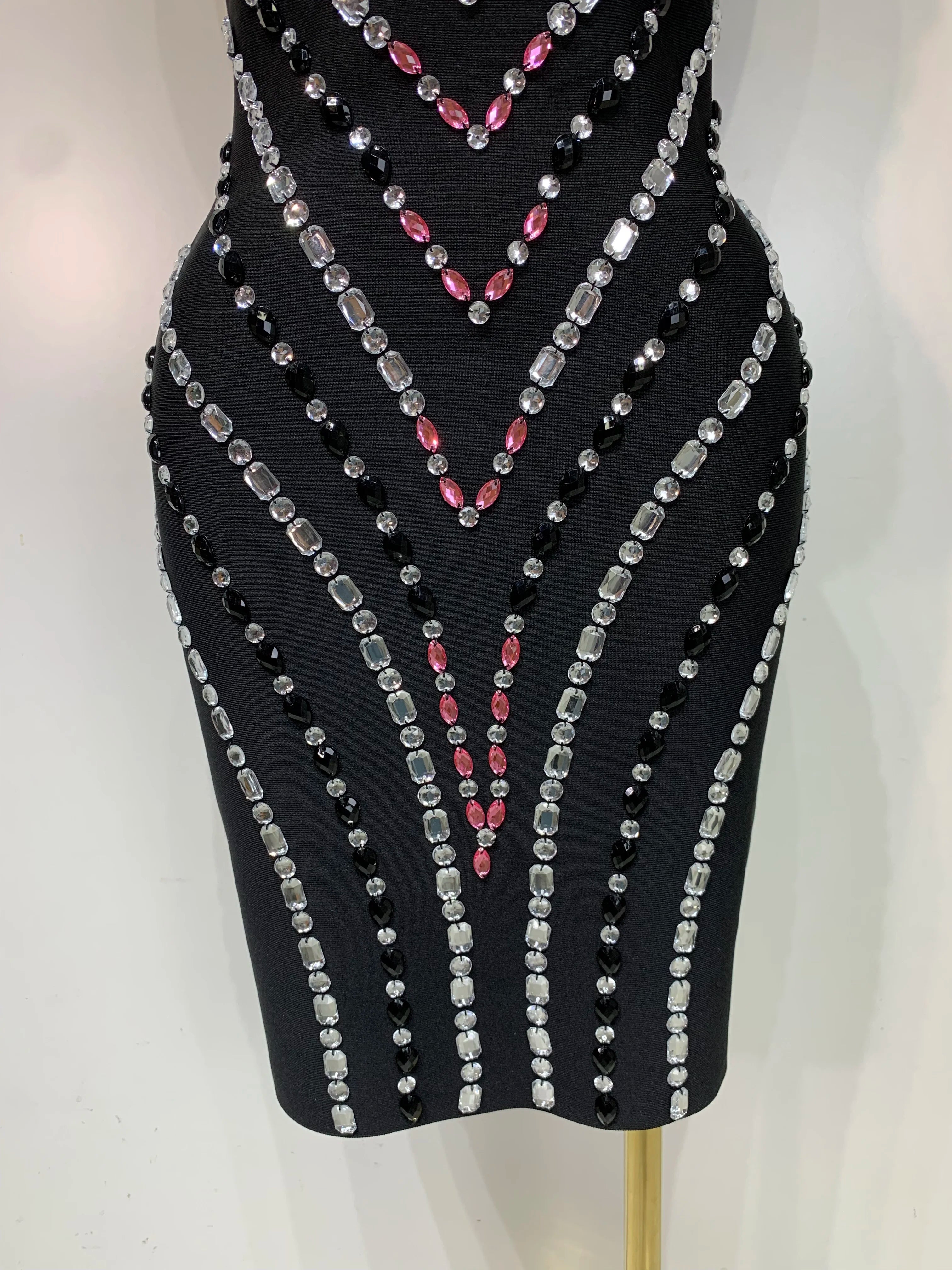 Luxury Diamonds Black Tube Dress