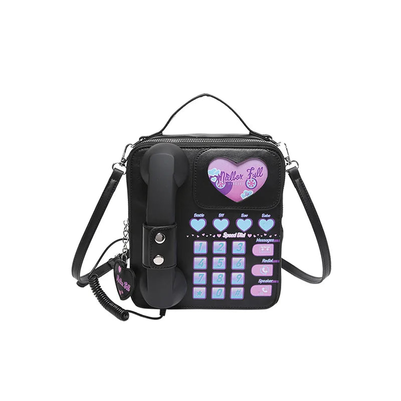 Telephone Shaped Crossbody PU Leather Bag