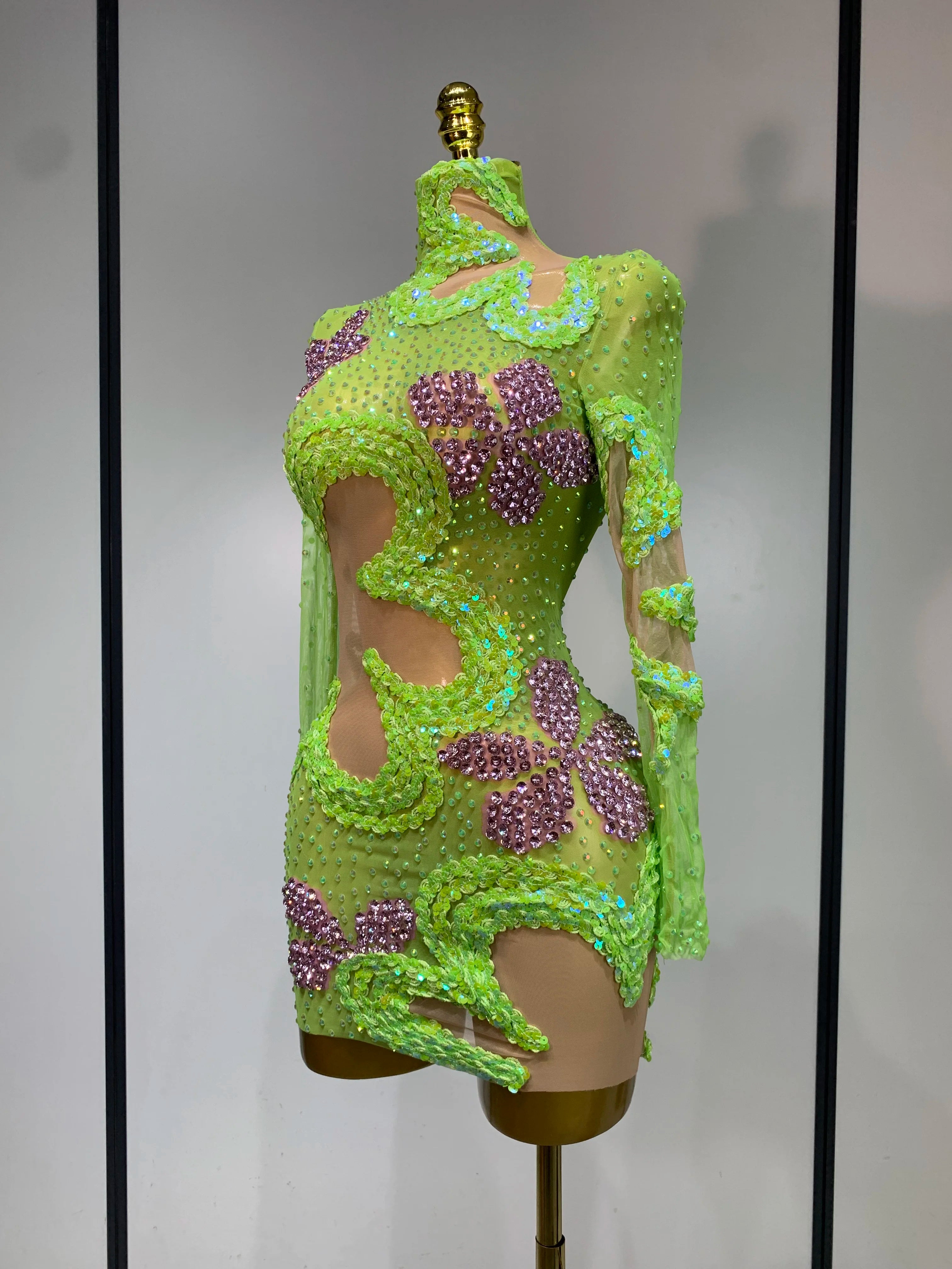 Garden Path Sequin Mini Dress
