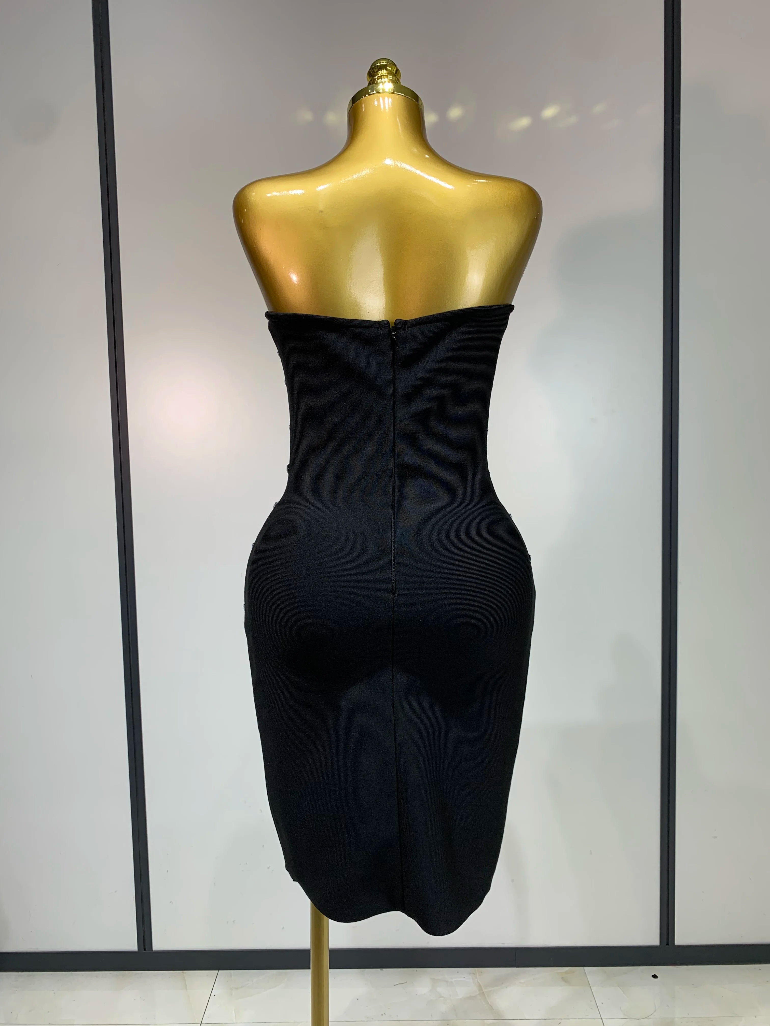 Luxury Diamonds Black Tube Dress