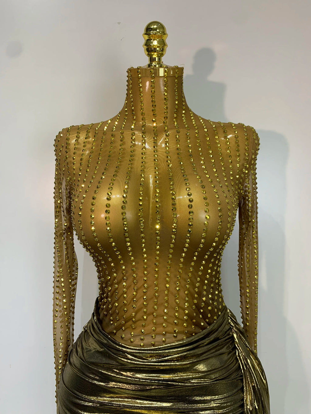 Moldavite Mesh Mini Dress