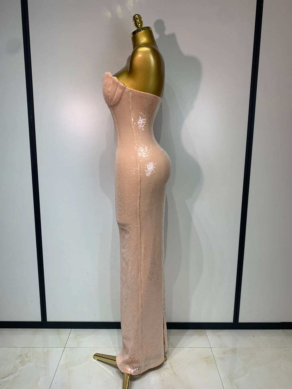 Nude Mermaid Sequin Dress