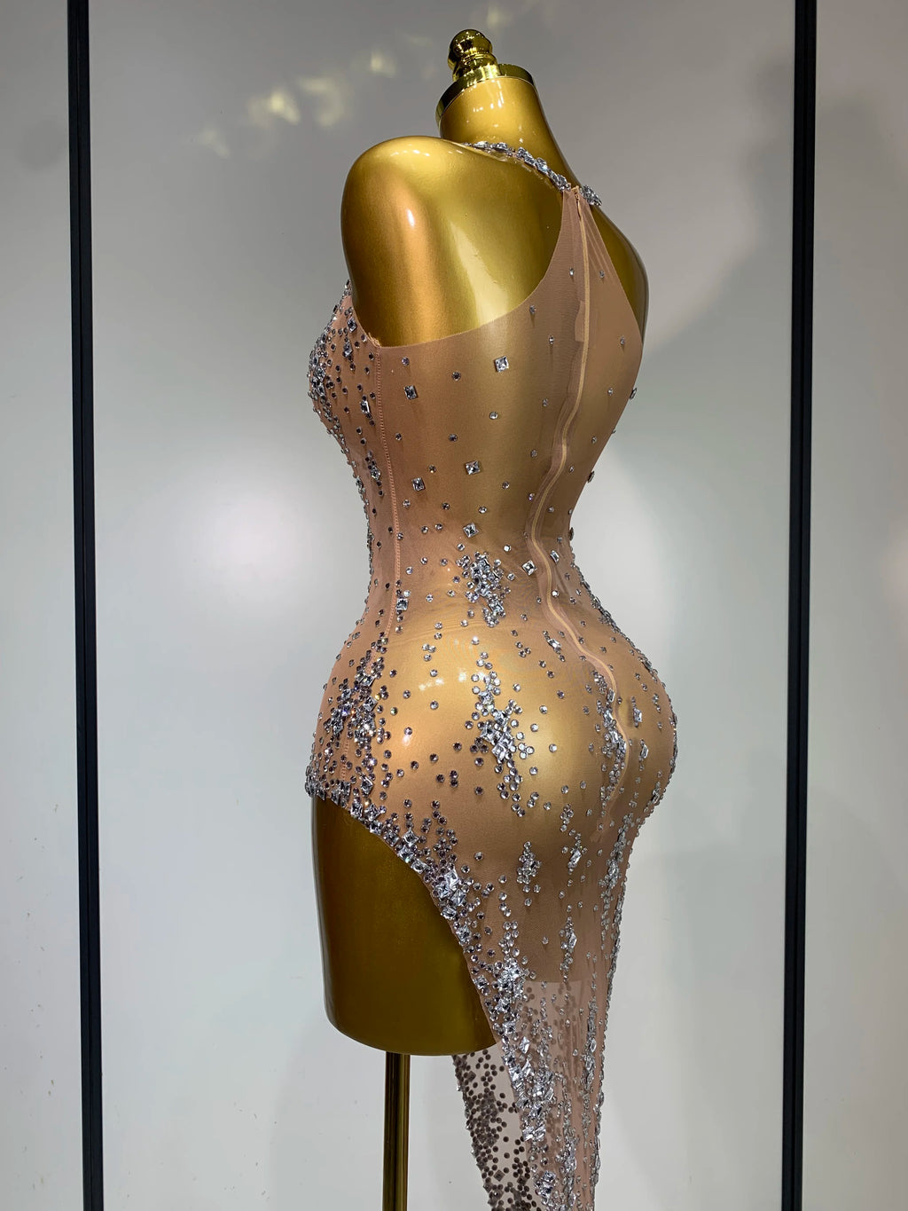 Sing Your Heart Out Silver Mesh Dress