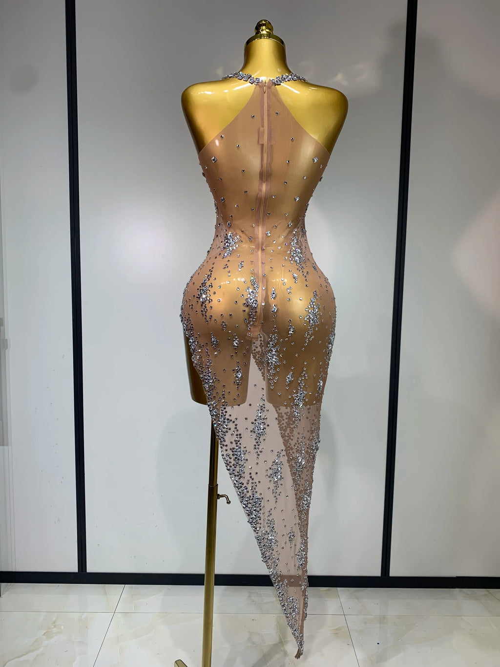 Sing Your Heart Out Silver Mesh Dress