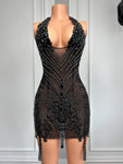 Black Luxury Rhinestone Dress