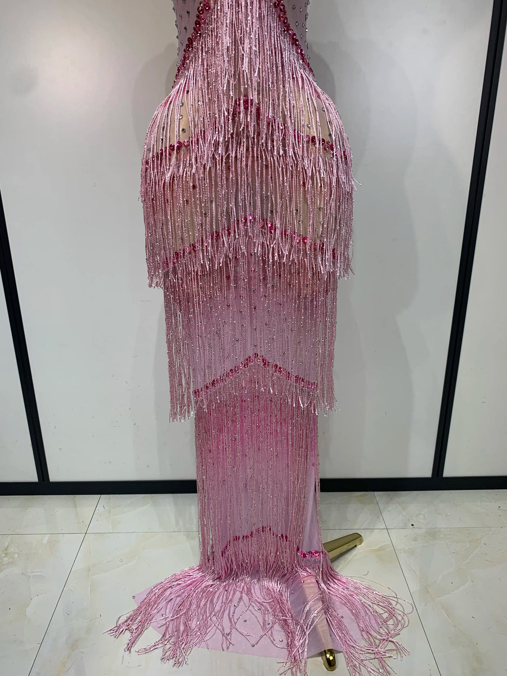Sparkly Rhinestones Mesh Dress