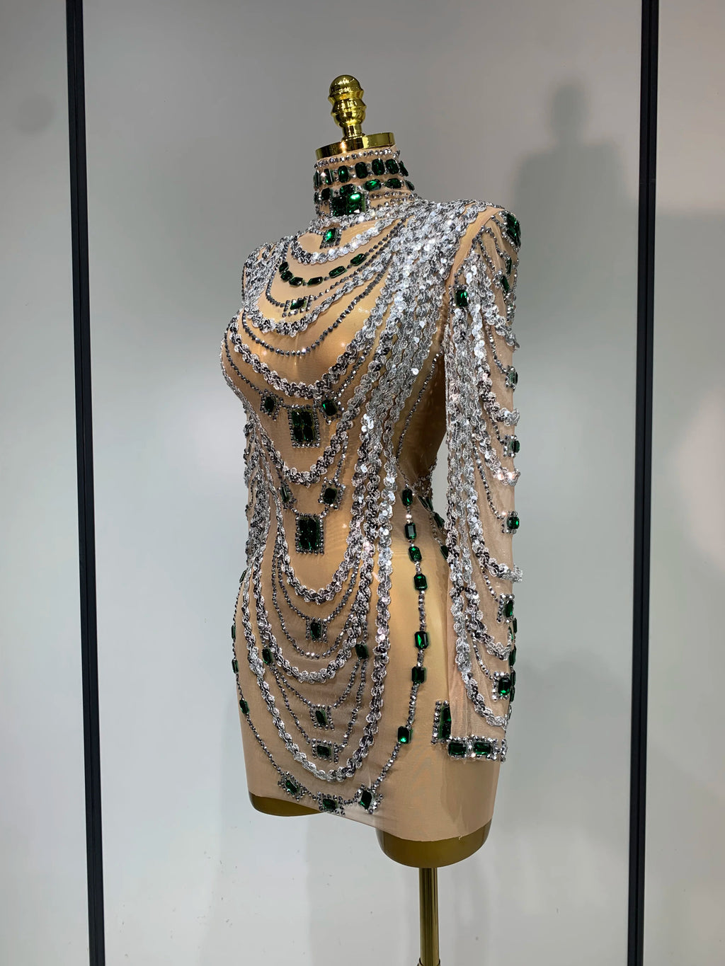 Emerald Princess Mini Mesh Dress