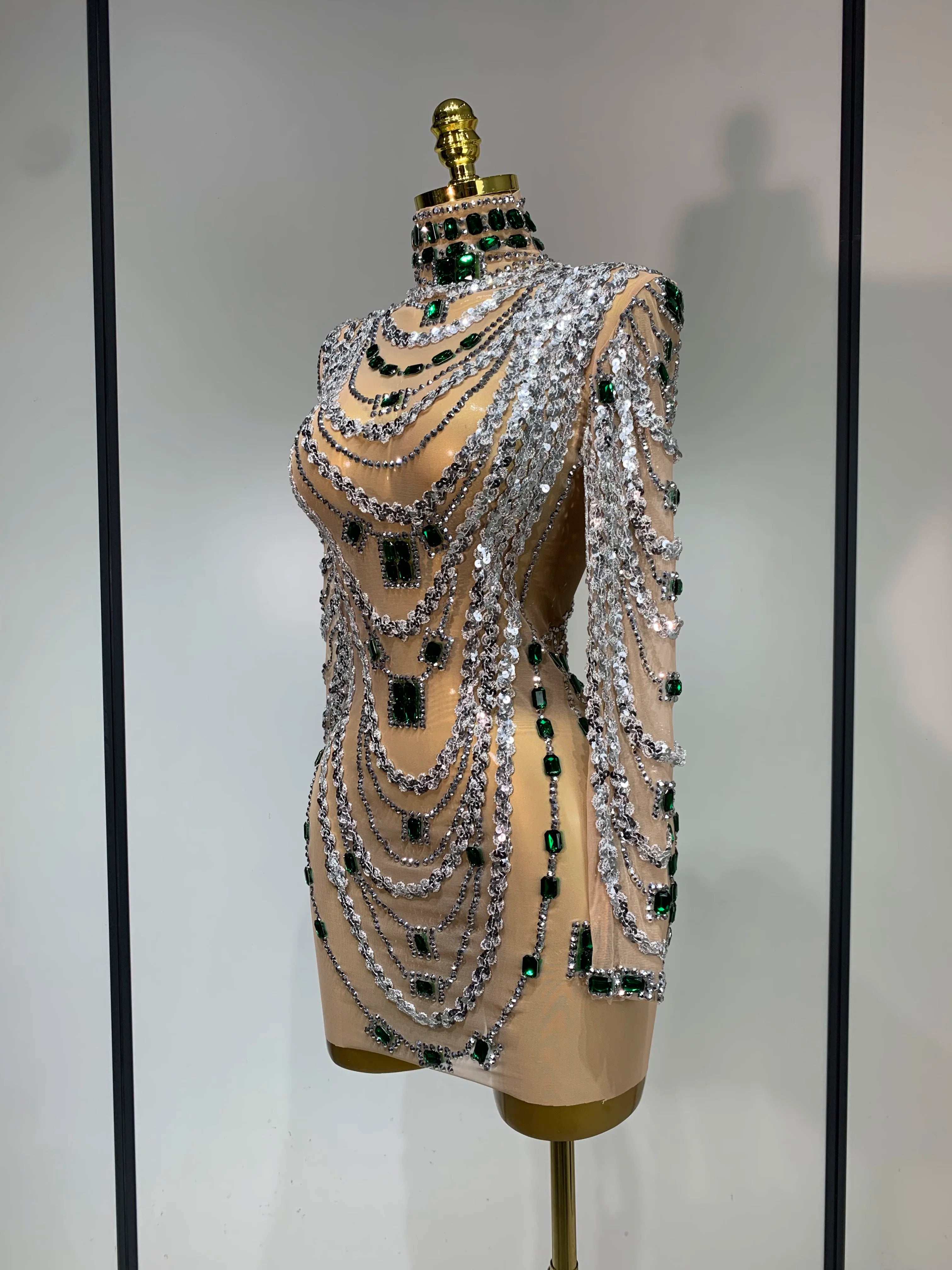 Emerald Princess Mini Mesh Dress