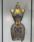 Crystal Garden Halter Two Piece Skirt Set
