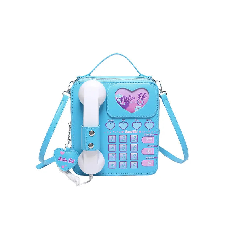 Telephone Shaped Crossbody PU Leather Bag