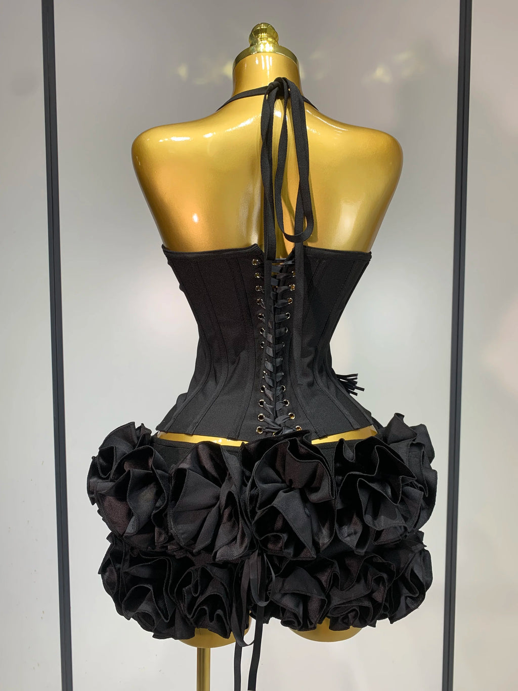Flower Corset Two Piece Skirt Set