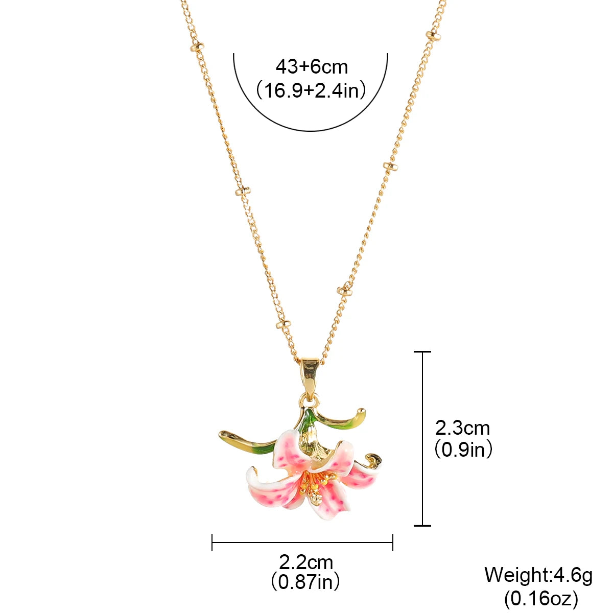 Lily Flower Pendant Necklace