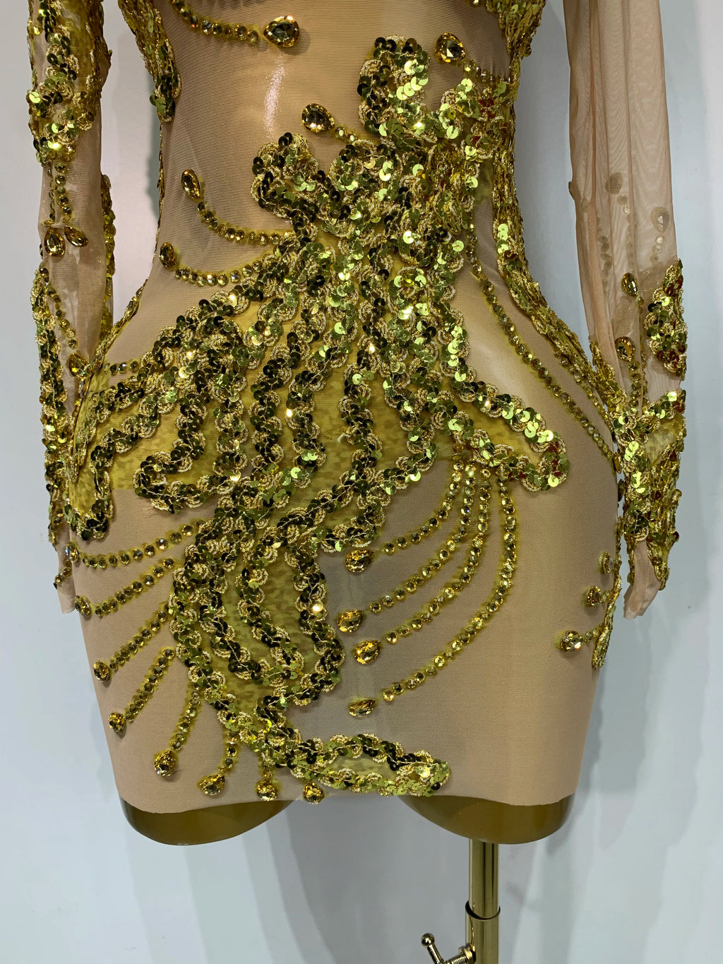 Gold Rhinestone Dress