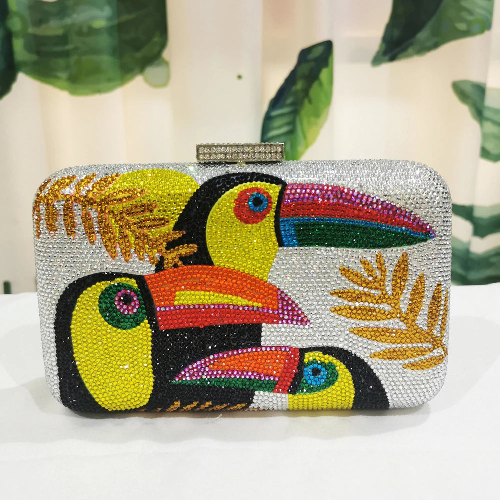 Toucan Bird Crystal Clutch