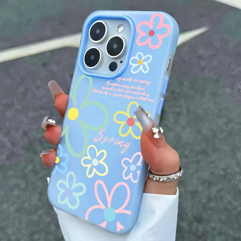 Spring Flower Pattern Jelly Silicone Phone Case
