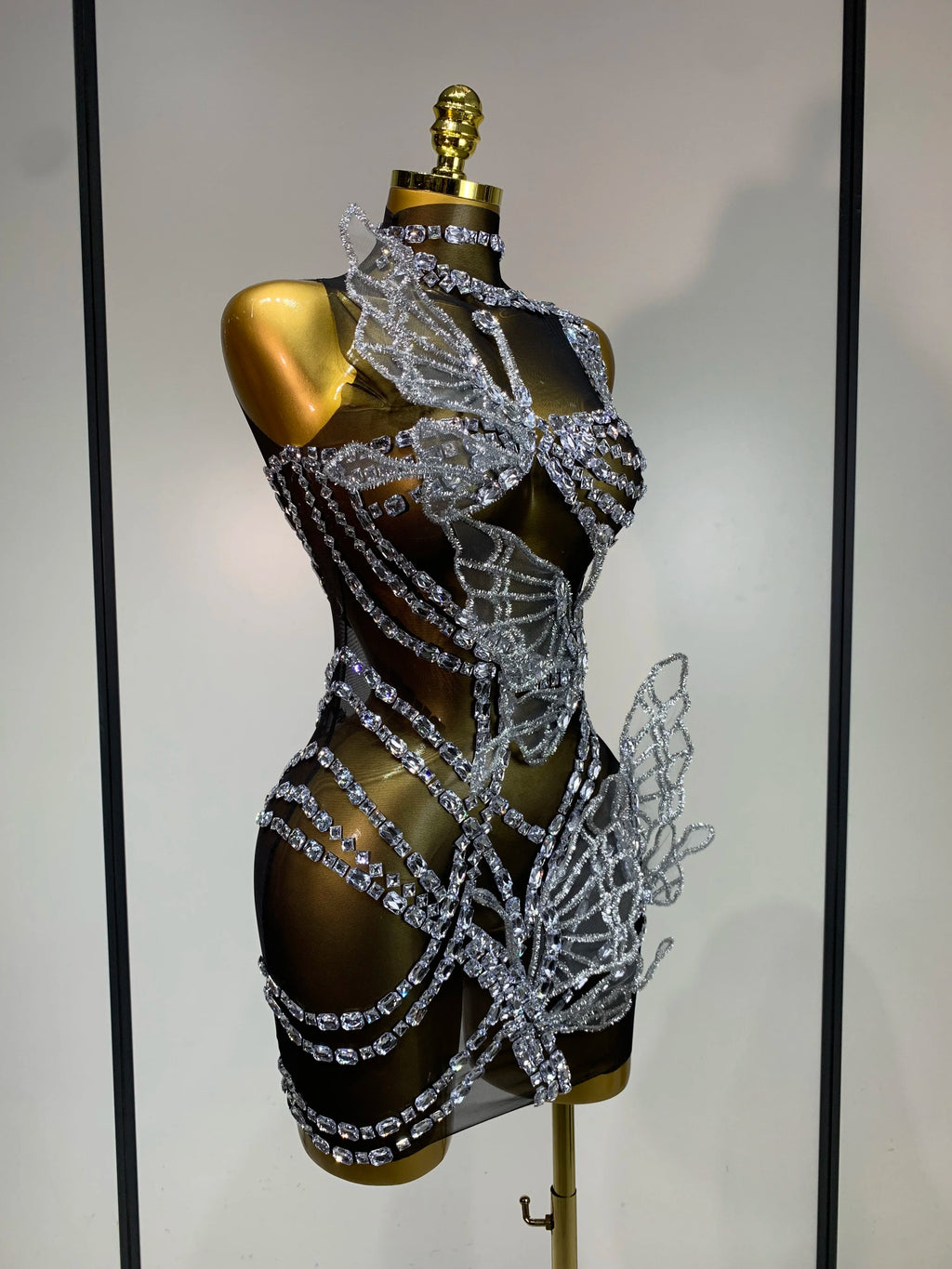 Butterfly Mesh Mini Dress