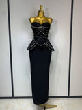Luxury Rhinestones Black Dress