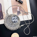 Diamond Rhinestine Silver Round Purse