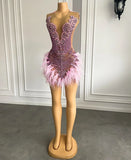 Luxury Pink Crytal Dress