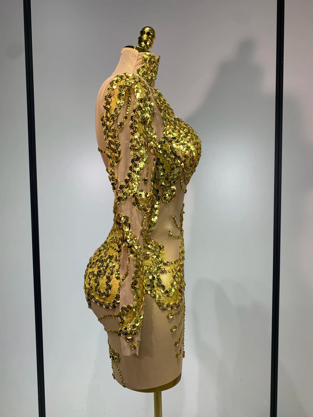 Gold Rhinestone Dress