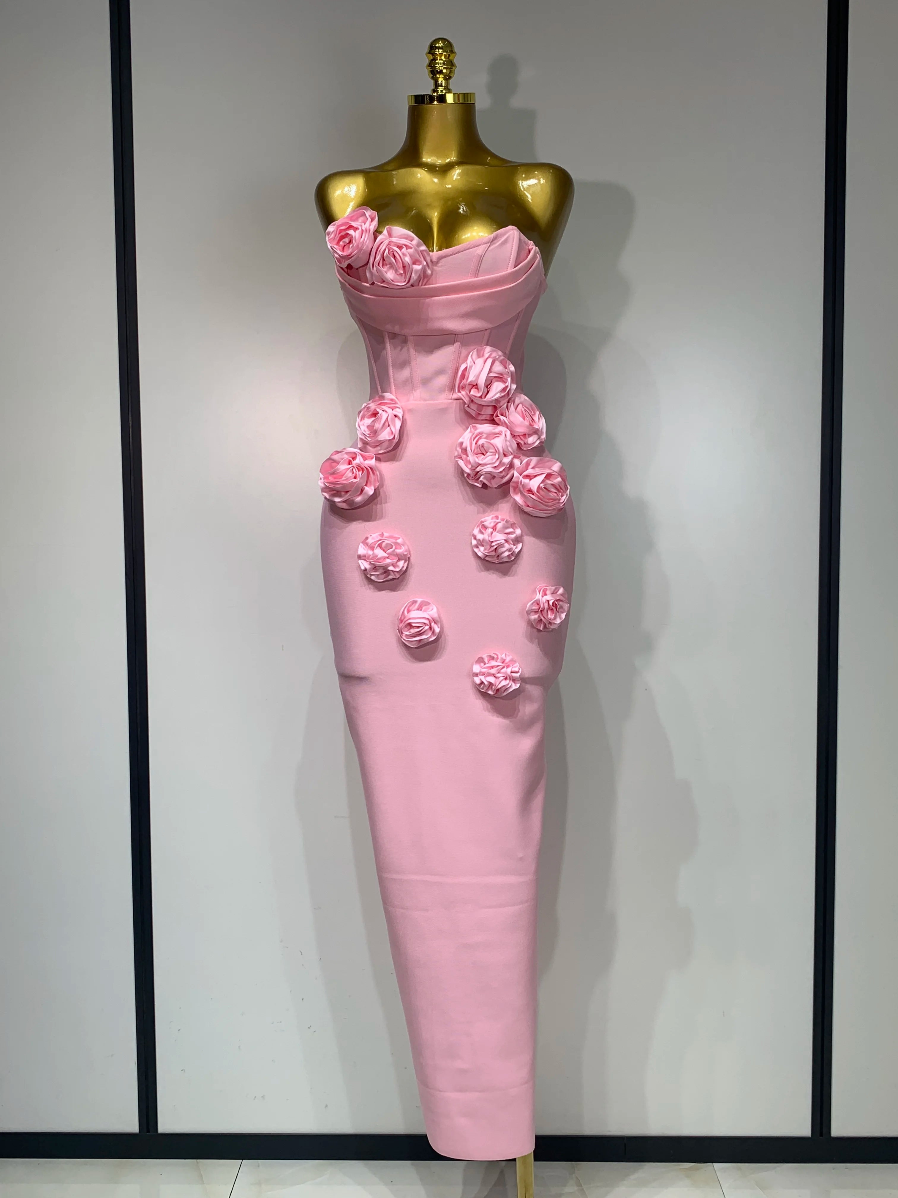 Rose Corset Tube Dress